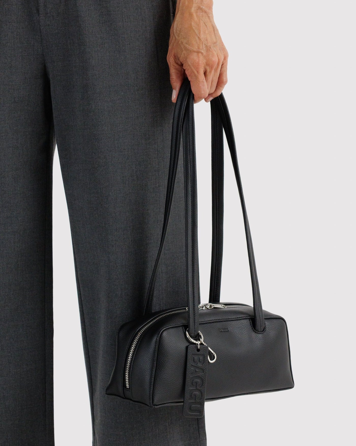 Small Recycled Leather Bowler Bag H6