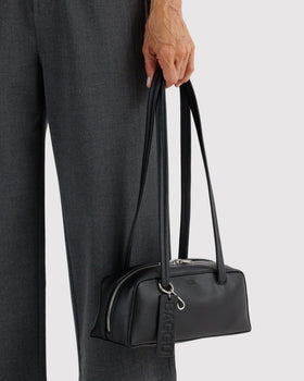 Small Recycled Leather Bowler Bag H6