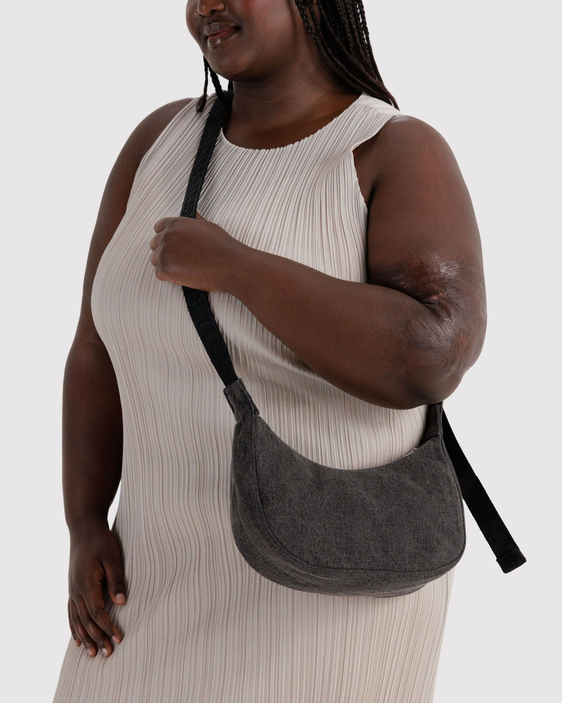 Small Denim Crescent Bag F2