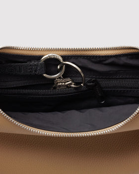 Small Recycled Leather Flat Crescent Q1