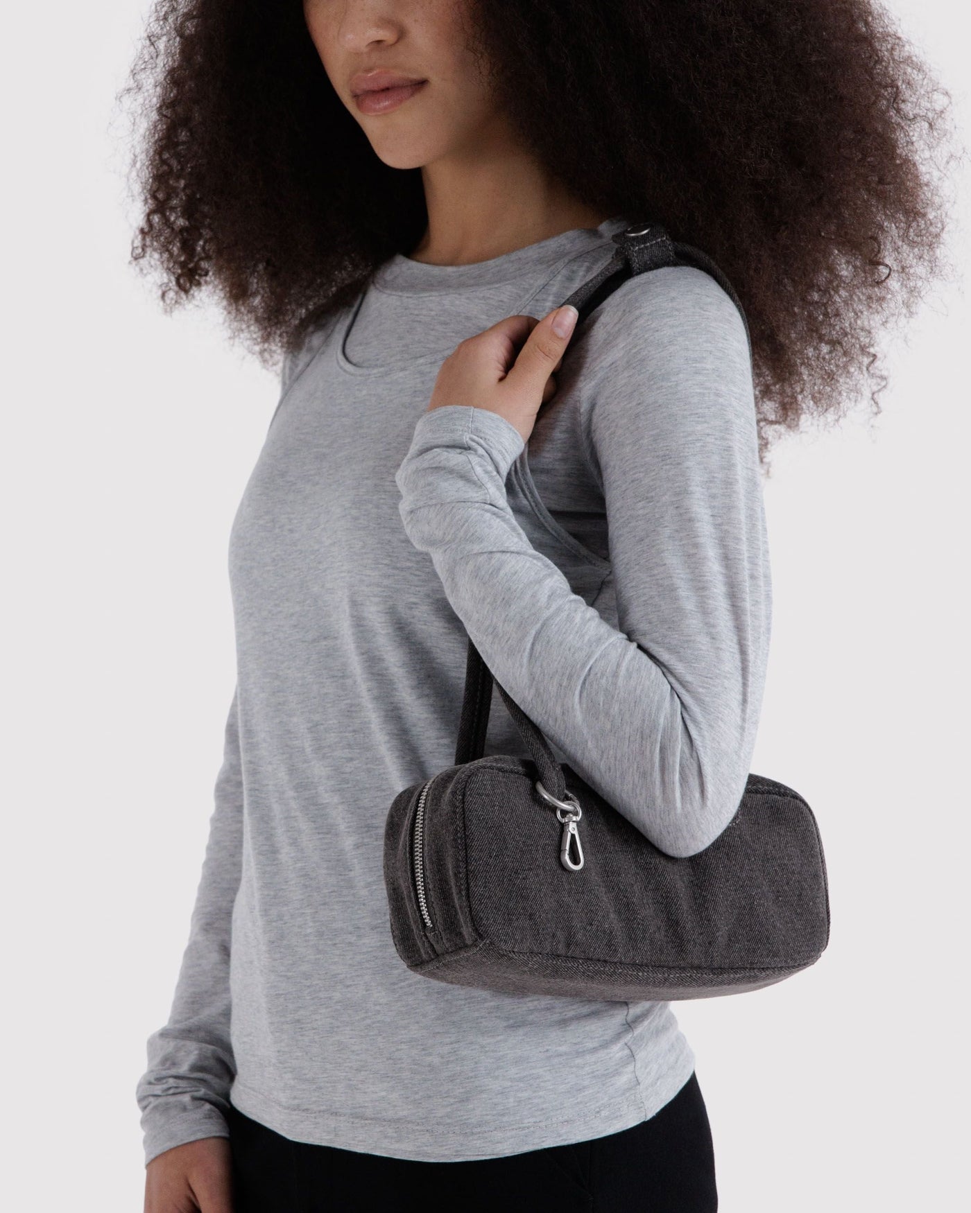 Small Denim Bowler Bag C0
