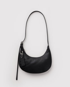 Small Recycled Leather Flat Crescent Q1