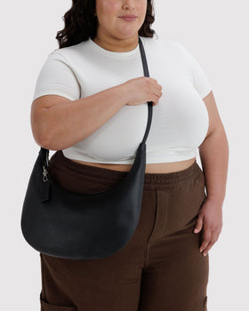 Medium Recycled Leather Flat Crescent T3