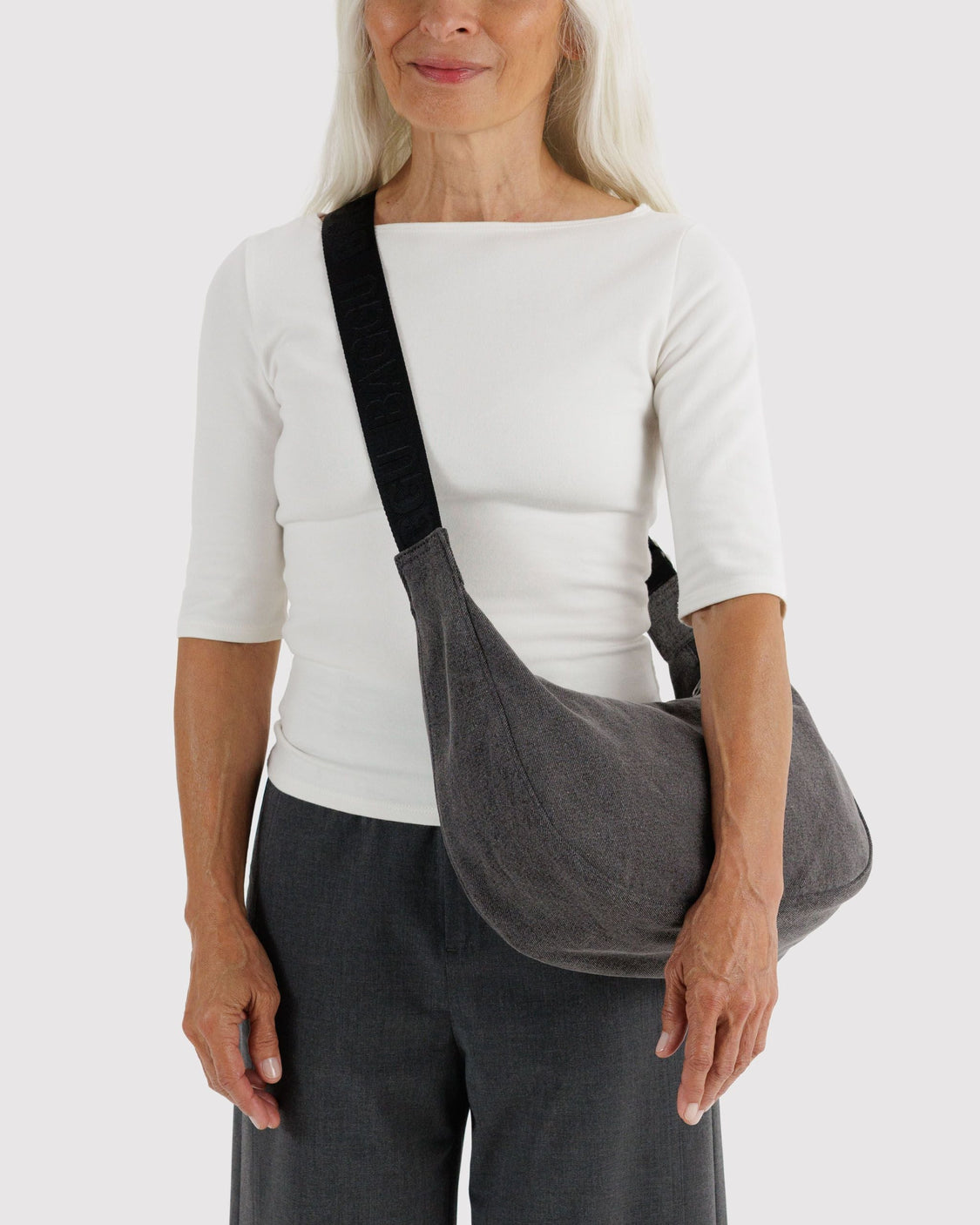 Medium Denim Crescent Bag G8