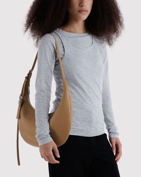 Medium Recycled Leather Flat Crescent T3