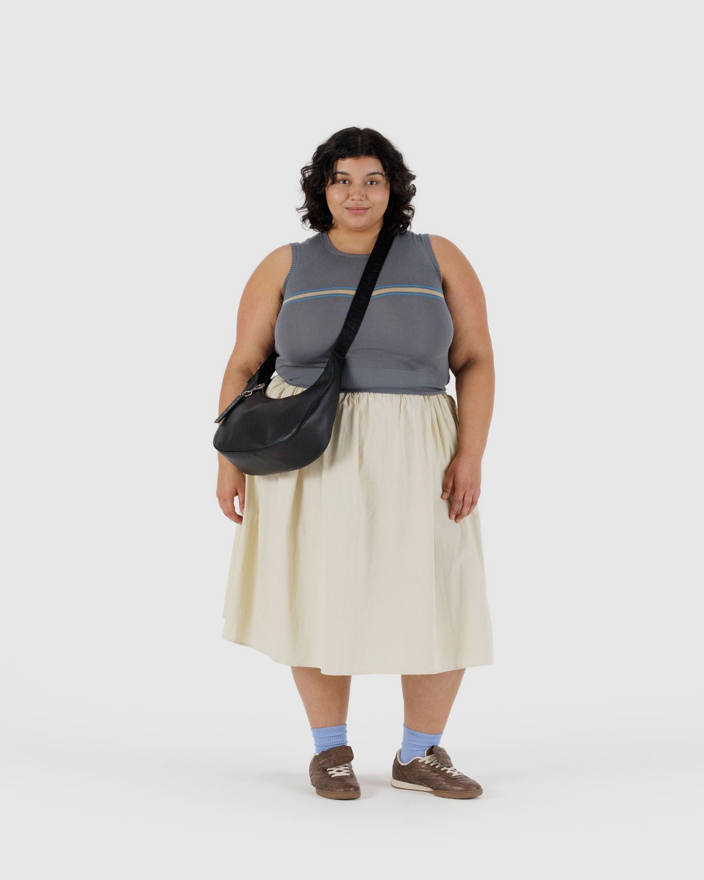 Medium Recycled Leather Crescent Bag Q9