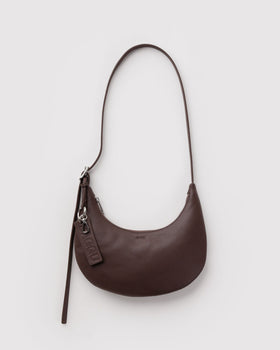 Small Recycled Leather Flat Crescent Q1