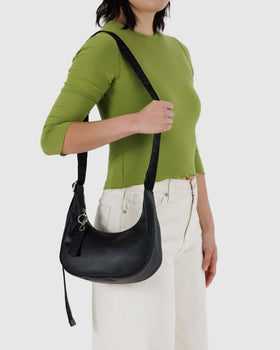 Small Recycled Leather Crescent Bag K2