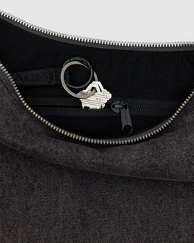 Medium Denim Crescent Bag G8