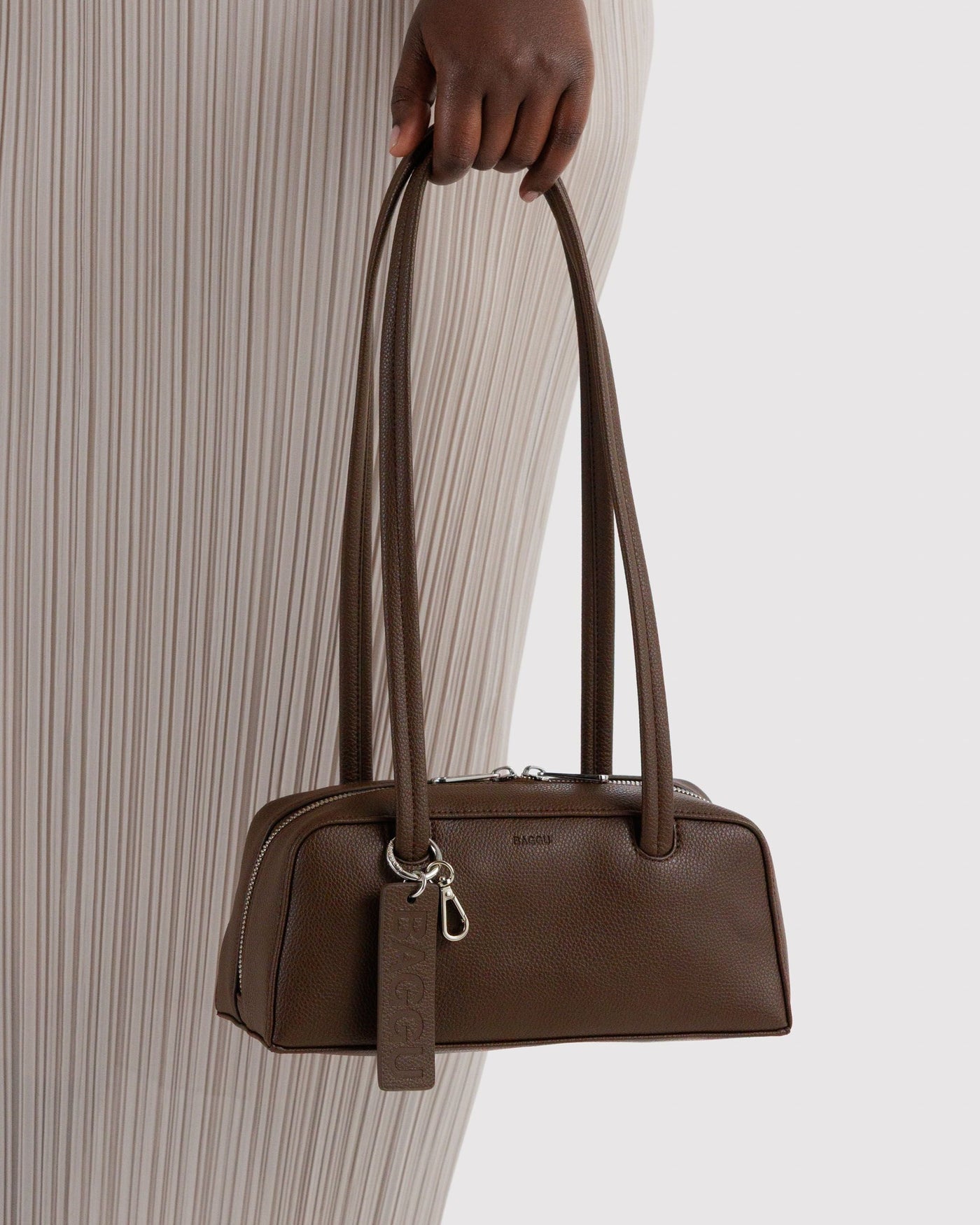 Small Recycled Leather Bowler Bag H6