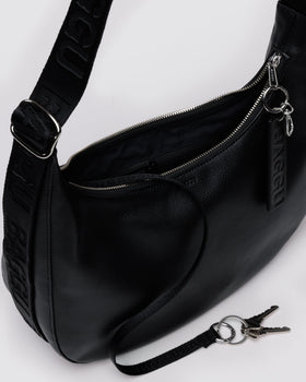 Medium Recycled Leather Crescent Bag Q9