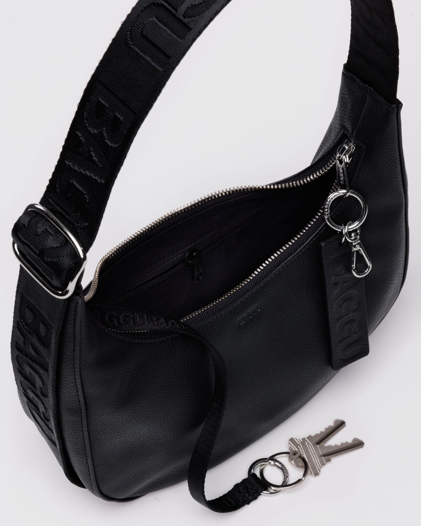 Small Recycled Leather Crescent Bag K2